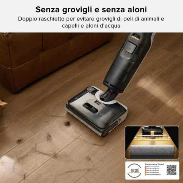 Lavapavimenti 3 in 1 3 Doppio rullo della lavapavimenti per capelli e peli di animali